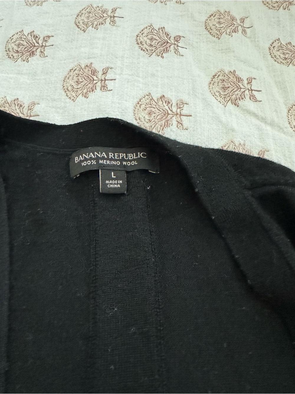 Banana Republic Black Merino Wool Open-Front Cardigan Women’s Size Large